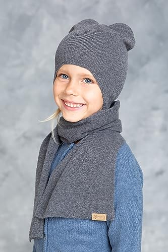 Gorro de invierno para niños y niñas de 3 a 8 años en punto de lana fina y suave 2