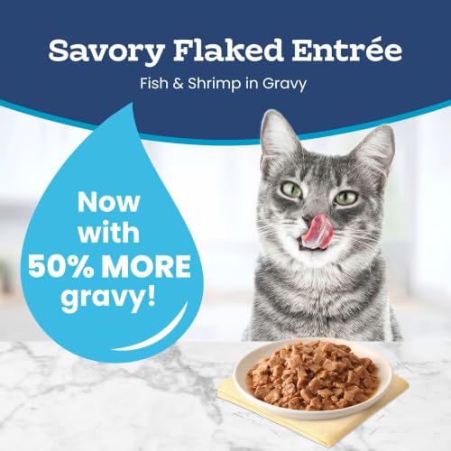 Blue Buffalo Tastefuls Fish & Shrimp Flaked Wet Cat Food, 3 oz, 4 ct | Real Fish First, Entrée in Gravy, No Chicken By-Product, Corn, Wheat, or Soy - image 4
