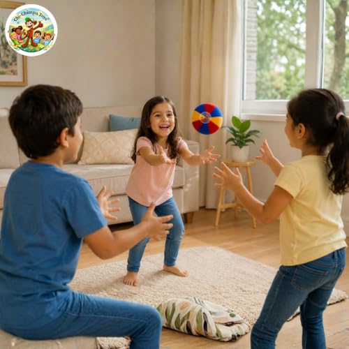 Image of Soft Plush Ball with Rattle 10 CM for Babies & Toddlers | Ultra Soft Fabric Sensory Ball | Baby Grasping Toy | Lightweight | Infant Learning | Safe Gift for Boys & Girls