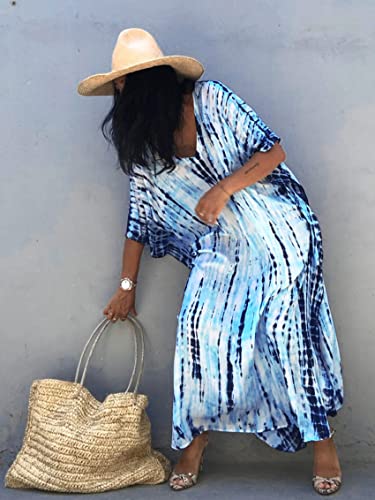 Image of Kaftan Dresses for Women Plus Size Summer Beach Dress with Print and Swim Cover Ups