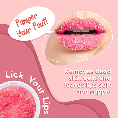 watermelon sugar lip scrub for women dry cracked and dark lips  lip scrubber exfoliator and organic lip scrubs exfoliator and moisturizer with lip brush  vegan cruelty-free lip care products 20g