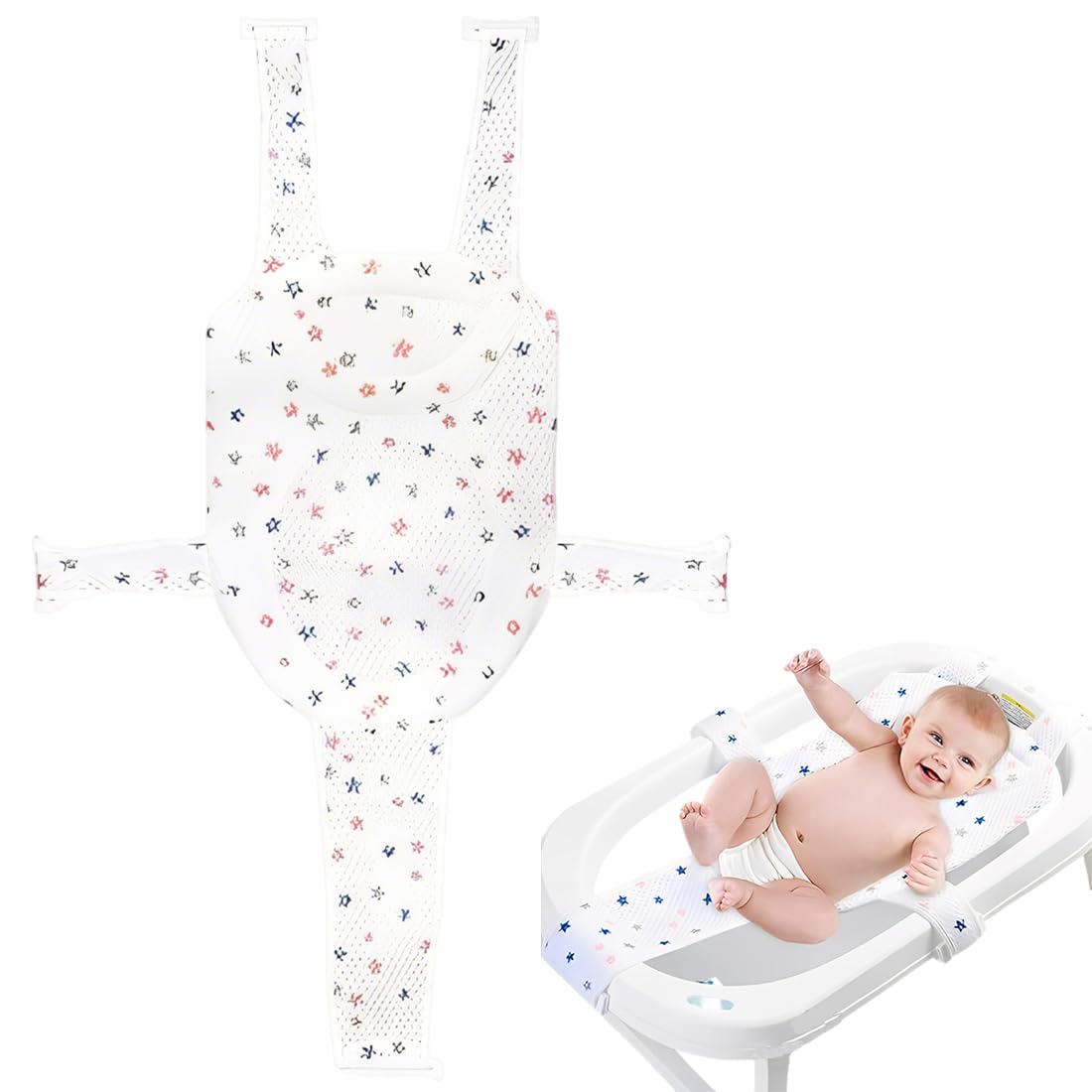 Hamac De Bain Pliable Pour Bébé - Coussin De Siège Antidérapant avec Filet De Bain - 0 À 36 Mois