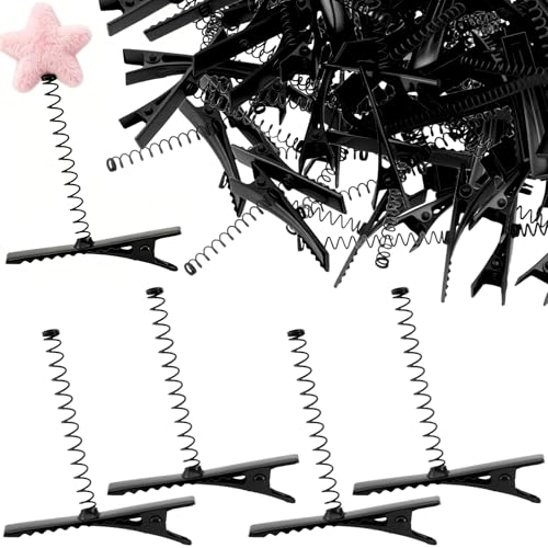 40 Pinzas Negras de Metal Tipo Pico de Pato miniatura 1