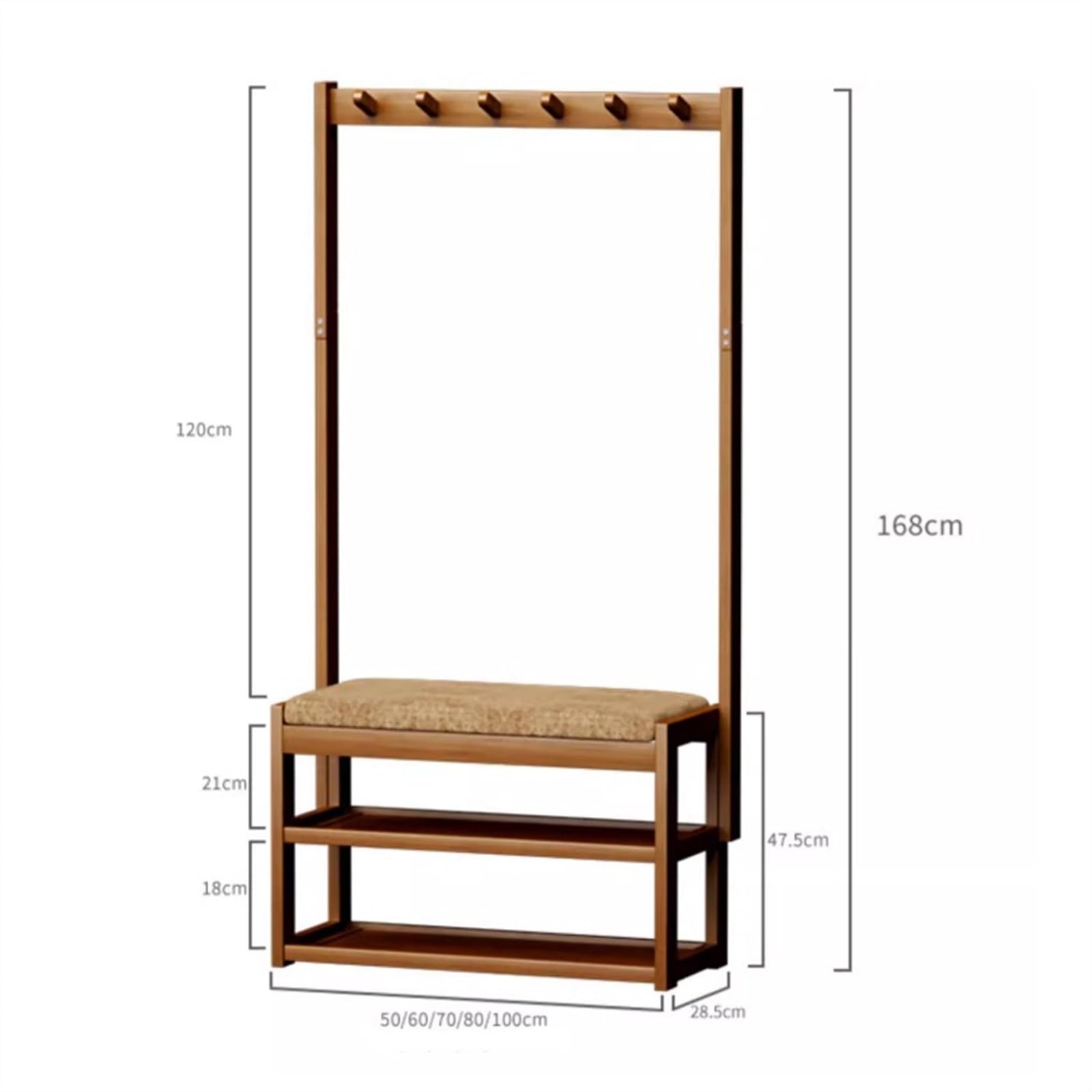 Zapatero Perchero Banco de Zapatos, Banco de Almacenamiento de Zapatos con Asiento Acolchado, árbol de Pasillo 3 en 1, Estante Organizador de Zapatos for Entrada Mostrar Estante(60cm)