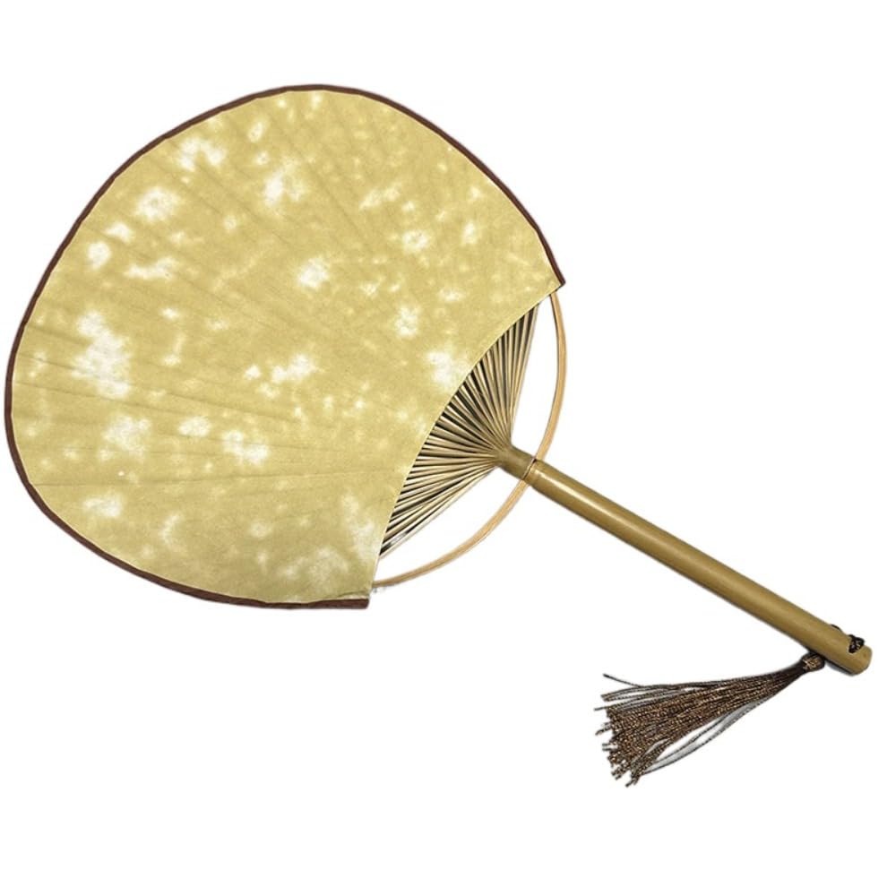 ZFPKXHVMG Bamboo Woven Fan, Blank Paper Fan With Tassels Bamboo Handle Chinese Style DIY(Color12)