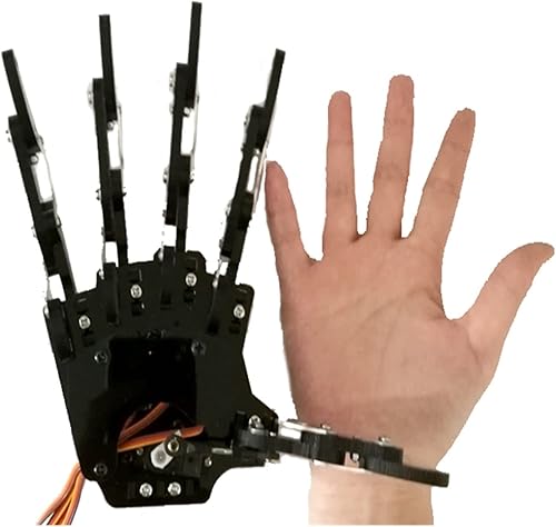 LXSWY Brazo robot de mano con cinco dedos y 5 dedos abrazadera de palma con acabado de garra mini biónico montado a mano kit de bricolaje color un