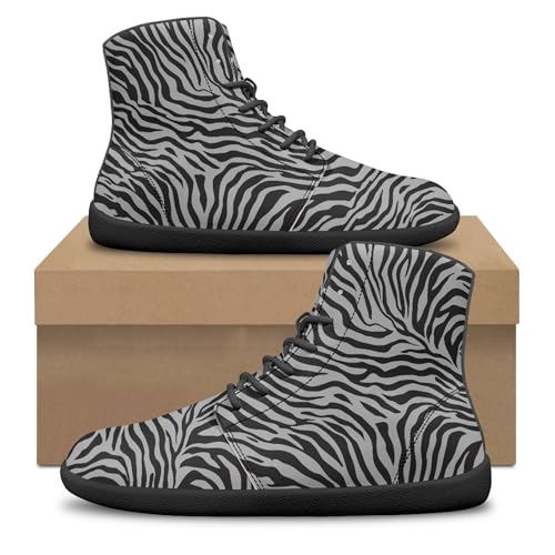 Image of Fashion Print Womens Mens High Top Barefoot Sneakers Flat Shoes