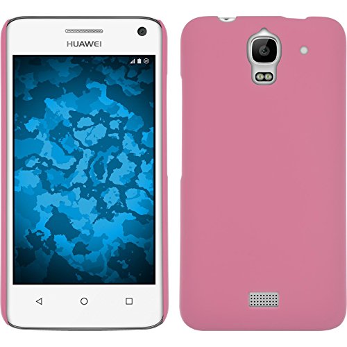 PhoneNatic Custodia Rigida Compatibile con Huawei Y360 - gommata Rosa - Cover + Pellicola Protettiva