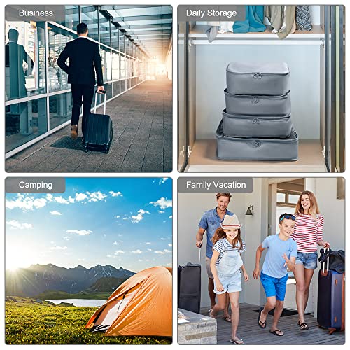 Image of OSDUE 8 Set Packing Cubes for Suitcases, Light Packing Cubes for Travel, Various Sizes Organizer Bags Set for Travel Accessories Travel Essentials,Travel Cubes for Carry on Suitcases (Grey)