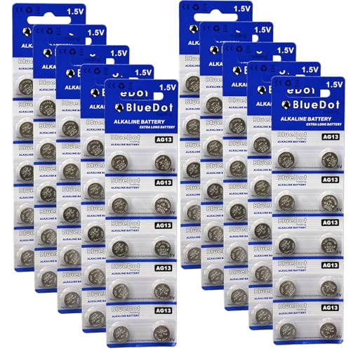 Pilas alcalinas BlueDot AG13 LR44 1.5V Pack 100