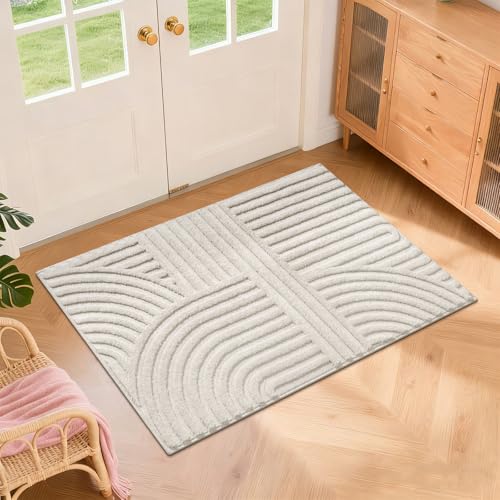 Pauwer 2x3 Washable Area Rugs for Living Room Modern Beige