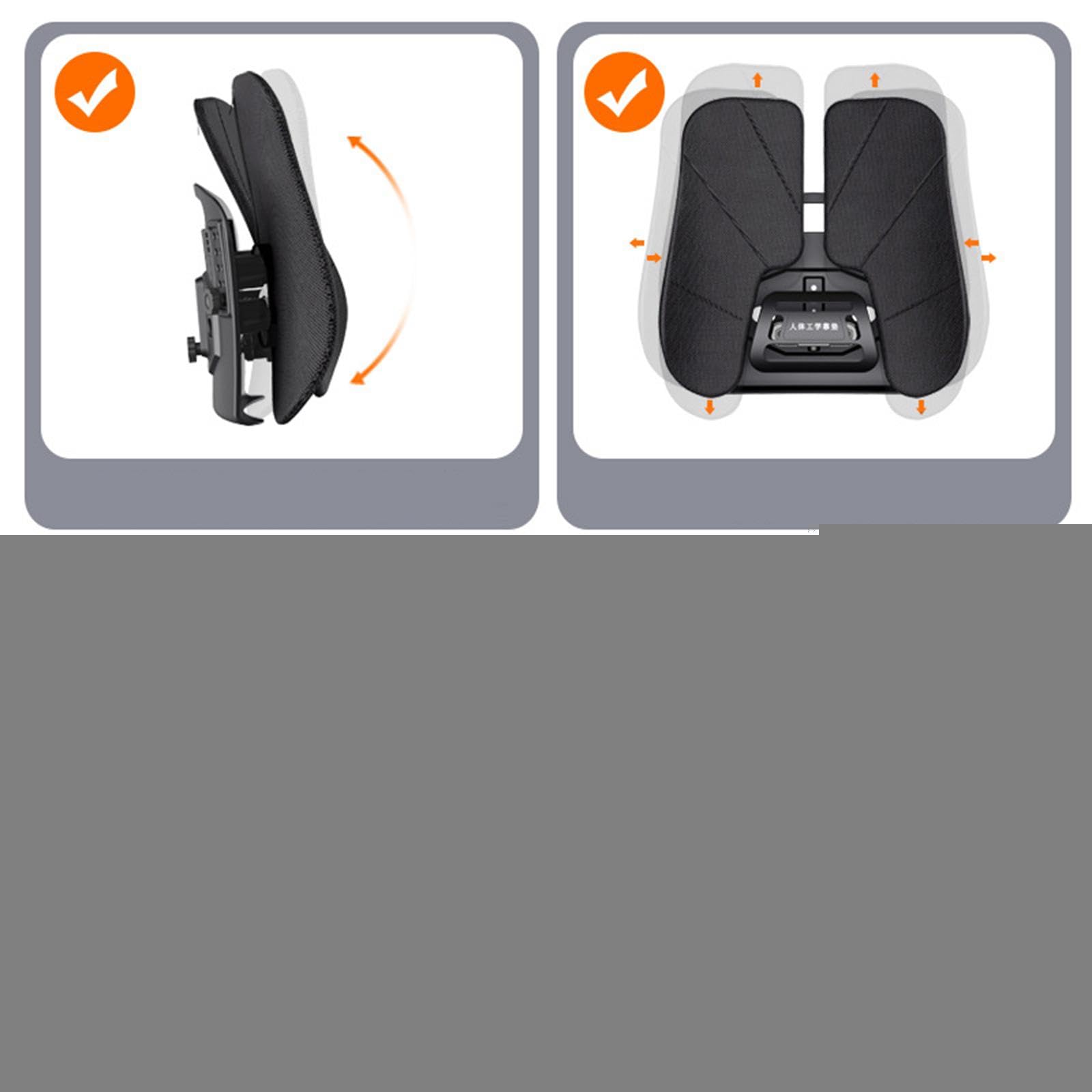 Supporto Lombare Cuscino per Seduta Ergonomico Poggiapolsi per Sedia Scrivania Cuscino Regolabile Traspirante Cuscino Schiena Lavabile Adatto per Casa, Nero