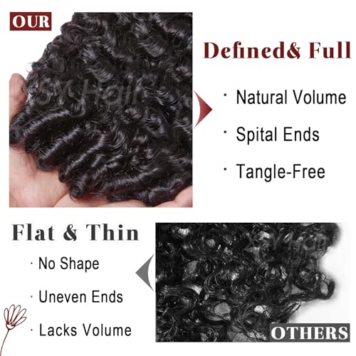 Image of XSY Half Wig Human Hair Burmese Curly 26 Inch 3 In 1 Drawstring Seamless Flip Over Half Wigs for Black Women Wear Go Headband Wig Beginner Friendly Natural Colour