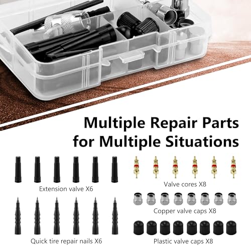 Tire Repair Kit for Car, Motorcycle, 106 Pcs Universal Heavy Duty Tire Plug Kit, Tire Patch Kit to Fix Punctures and Plug Flats of ATV, RV, Jeep, Trailer, Truck, Tractor - Image 6