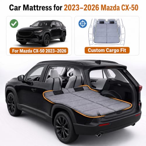 Image of Car Mattress for 2023-2026 Mazda CX-50, Upgraded Non-Inflatable Thickened Foam SUV Car Camping Mattress, Foldable Trunk Sleeping Pad Car Bed Mattress for Road Trips Camping Travel