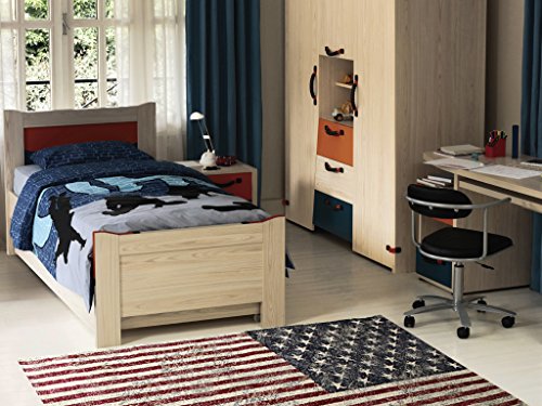 ABC Tappeti Tapis Motif Drapeau américain 135 x 195 cm Bleu/Rouge