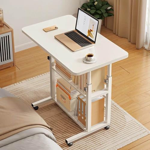 Reviews de Escritorio Pequeño del mes. 43 ECHIGOYA Escritorio Portátil, Mesa para Laptop, Escritorio de Computadora con Repisas, Escritorio de Pie Altura Ajustable con Ruedas, Mesa para Cama de Hospital, Home Office,...