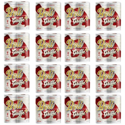 64 Rolos Papel Higiênico, Folha Dupla, 16 Pacotes com 4 Rolos, 30...