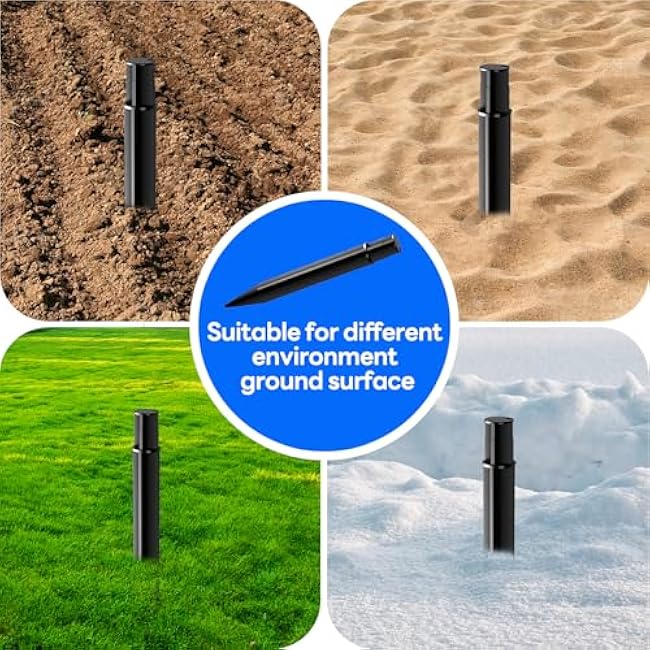 8 Pack Reinforced Ground Stakes, 0.83 x 8.27 Solar Lights Spikes, ABS Plastic Replacement Nails for Solar Pathway Lights Spot Lights Torch Lights Garden Lights