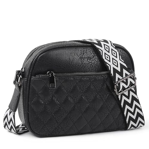 Image of TANTOMI Crossbody Purses for Women Leather Purse Shoulder Handbags with Wide Strap, Small Crossbody Bags for Women Travel