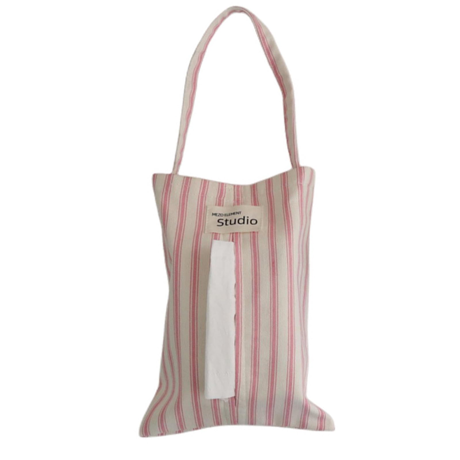 PANGBOER Hanging Fabric Tissue Holder with Striped Designs Paper Drawer Bag Perfect for Wall or Cabinet Mounting Paper Towel Container