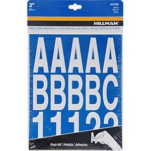 The Hillman Group 847008 Die-Cut Letters/Numbers Kit, White, 2-Inch