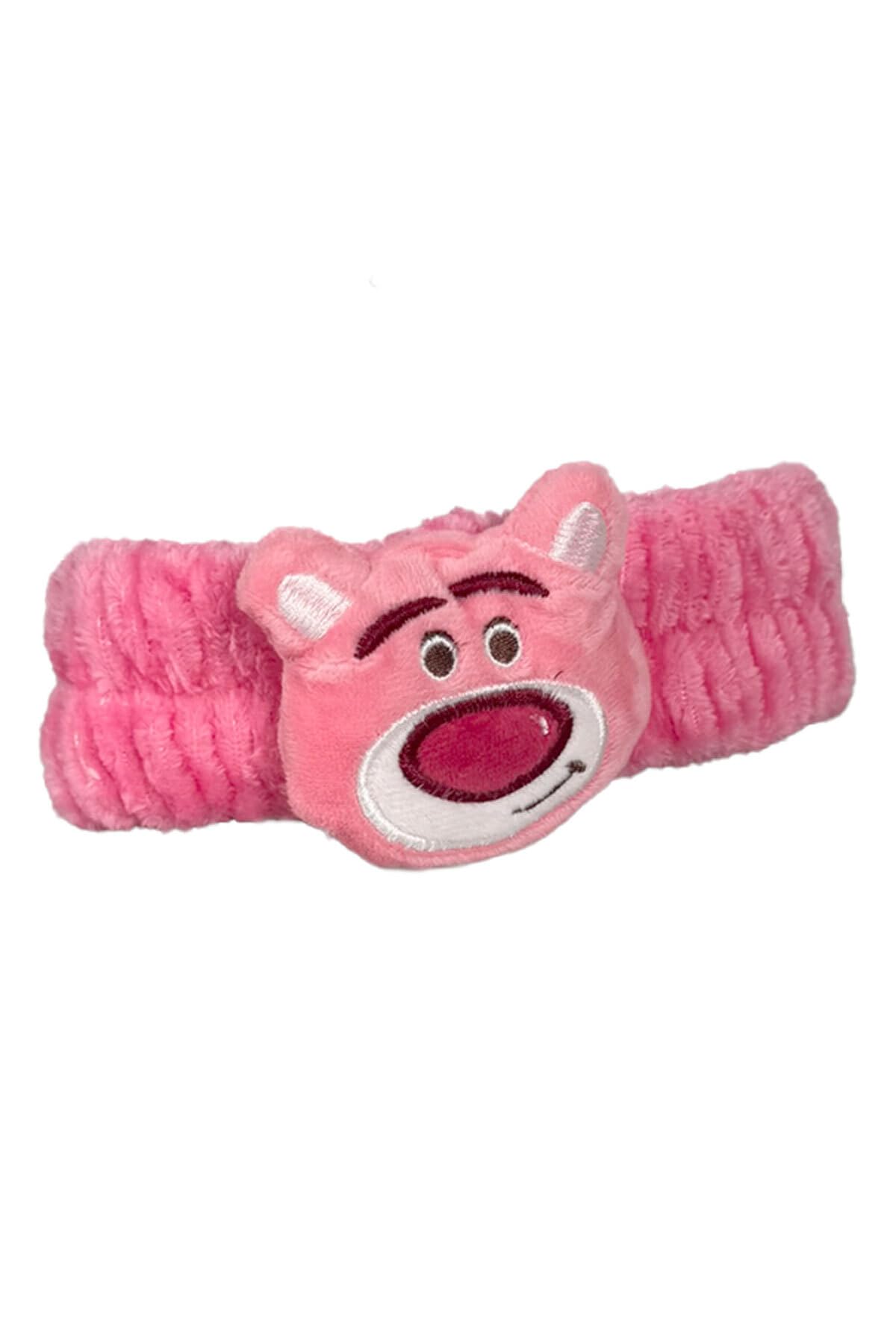 Toyaş Lotso Bear Peluş Bandana Makyaj Spa Saç Bandı Fuşya