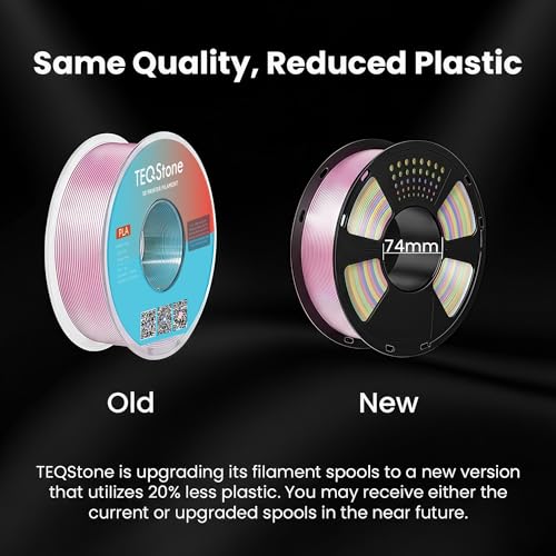 Image of Silk PLA Filament 1.75mm Silver 1KG, Metallic Shine High Gloss Finish Perfectly Wound, Accuracy + /-0.02mm 3D Printer Filament Vacuum Packaging