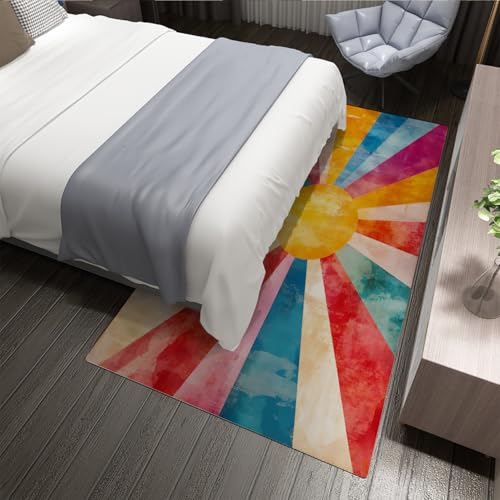 Tapis de salle de classe lavable et grand format Sun Rainbow - 5