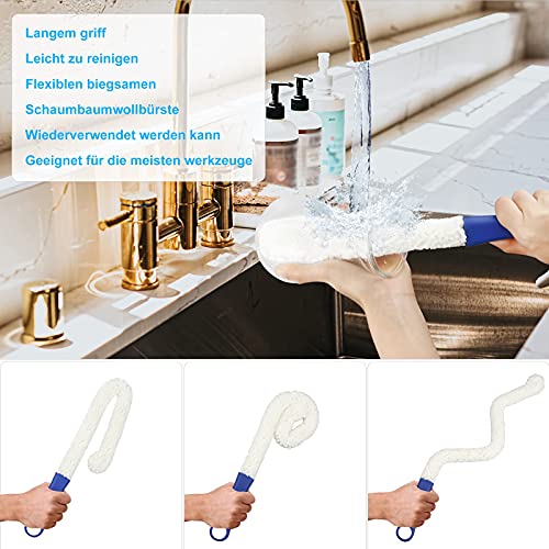 Reinigungsbürsten 4er Set Reinigungsset Flaschenbürste Lang Griff Bürstenset Flexibler Bowl-Bürste,Rückstandslose… – Bild 4