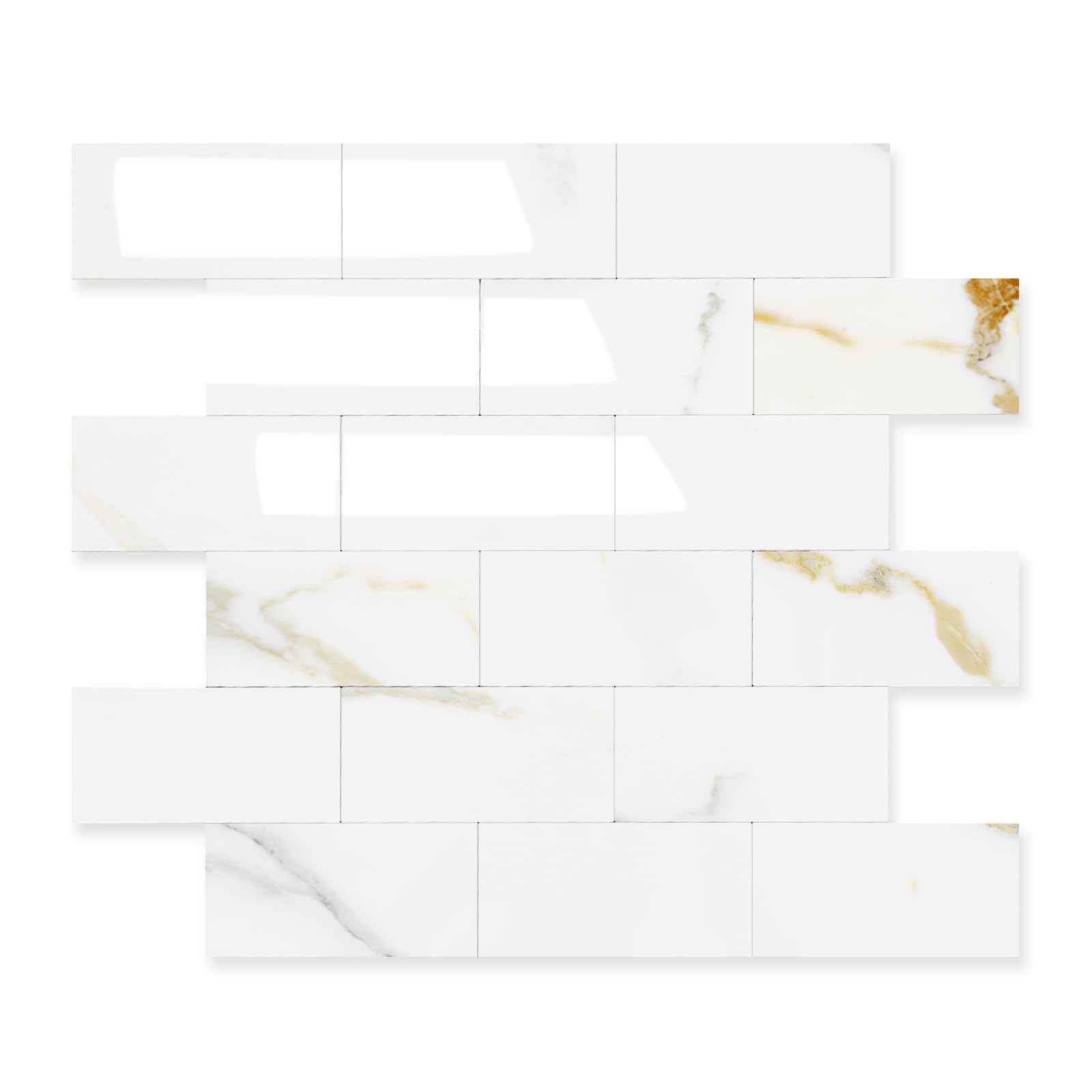 2026 New Upgrade Peel and Stick Backsplash Tile, Peel and Stick 11.34" X 11.57" Wall Tile for Kitchen, Bathroom, Fireplace, Laundry (Polished Marble, 1 Pack)