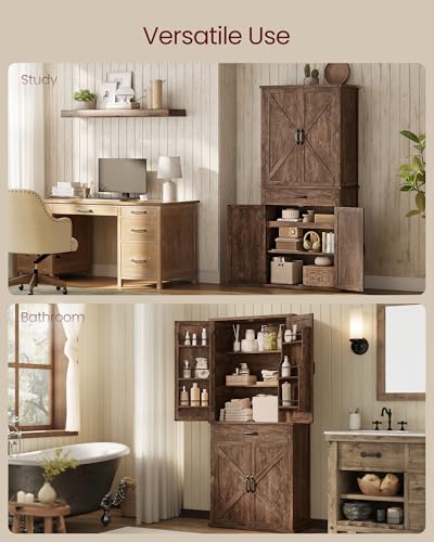 VASAGLE Pantry Cabinet, Freestanding Tall Cupboard with a Drawer - image 7