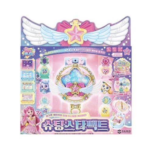 caincosmetic Catch Teenieping Shooting Star Pact, 2.4” Touchscreen Toy with Rotating Camera & Motion Play, 27 Games/Apps, 4 Glitter Shaker Charms + Stylus, Requires 4×AAA (Not Included)