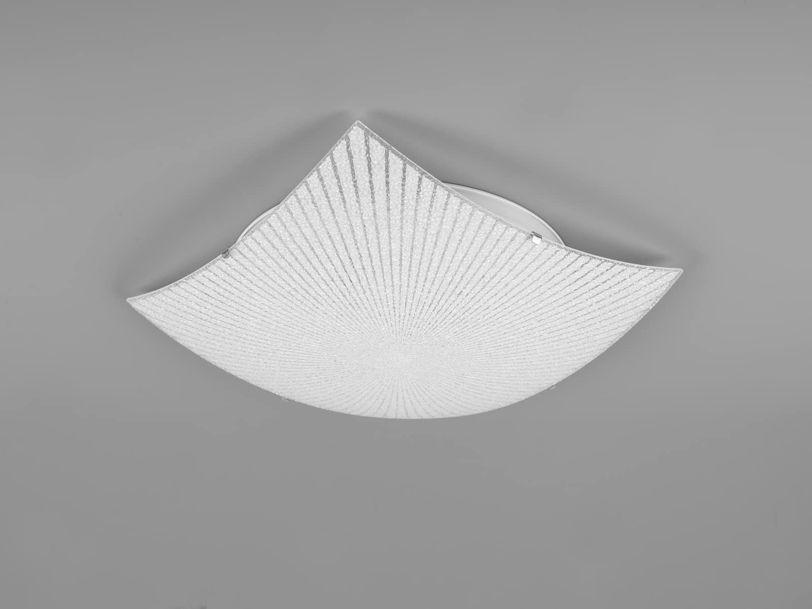Plafoniera piatta con paralume in vetro bianco satinato, 40 x 40 cm