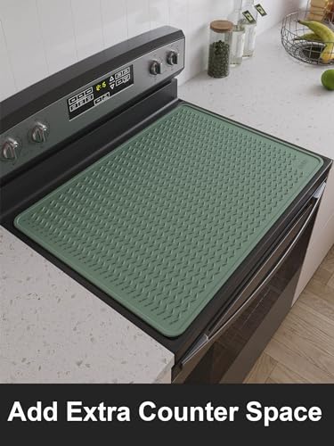 Stove Top Covers for Electric Stove, Food Grade Heavy Duty Silicone Glass Stove Top Cover Protector, Induction Cooktop Protector, Heat Resistant Range Ceramic Stove Top Covers Mat, Oven Cover