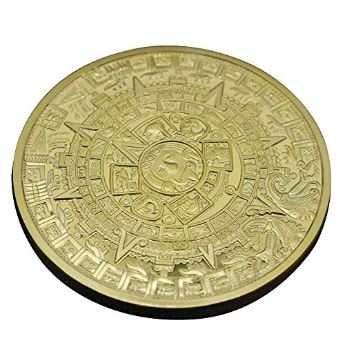 Preisvergleich Produktbild GAOHOU®Hi-elec Gold überzogenes Aztec Maya Kalender Gedenkmünze Sammler Sammlung