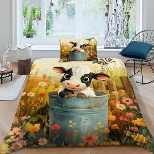 Housse de couette 135x200 cm lavable et facile à repasser pour lit - 3