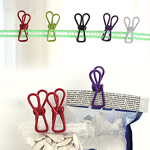 Renashed 50 Pack Steel Wire Clip Utility Clips Colorful Vinyl-Coated Windproof Clothespin For Drying Home Laundry And Office Multi-Purpose Assorted Colors #TOP5