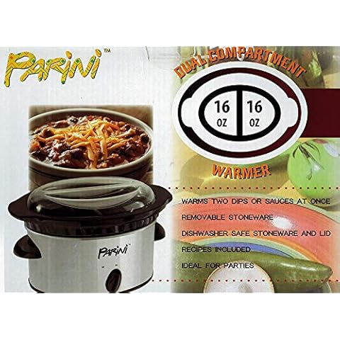 Black Stoneware Dual Compartment Stainless Steel Exterior Slow Cooker Cover