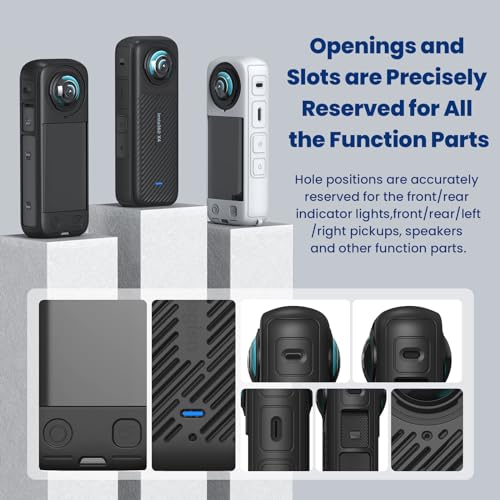 LEWOTE-7in1-Accessories-Kit-Compatible-with-Insta360-X4-Silicone-Camera-Case-Cover-and-Lens-Cap2Pcs-Screen-Protector-FilmOutdoor-Carrying-Case-with-Locking-Carabiner-and-Anti-loss-Lock