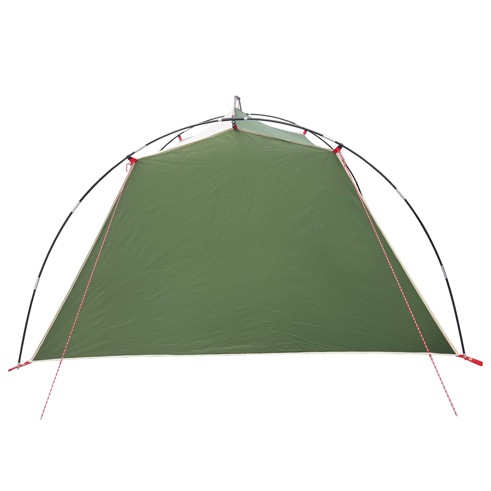 Tunnelzelt Grün 4-Personen 185T Polyester mit PU-Beschichtung, wasserdicht, Winddicht, leicht und kompakt für Camping, Wandern, Festival und Outdoor-Ausrüstung