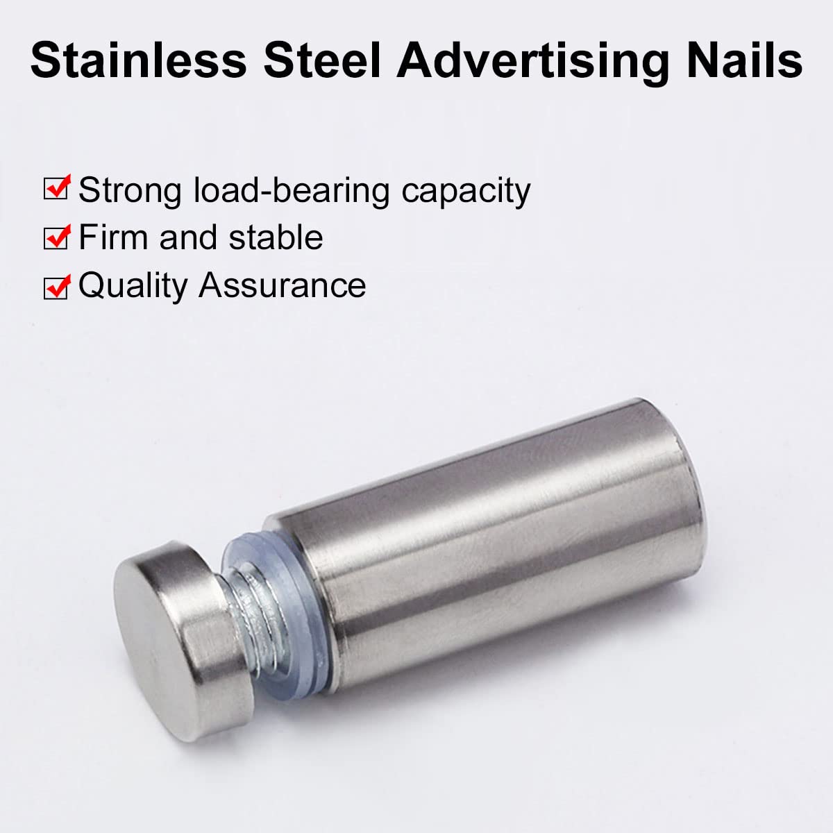 Set 10 Distanziatori Per Vetro E Targhe - Viti In Acciaio Inox Per Montaggio Insegne