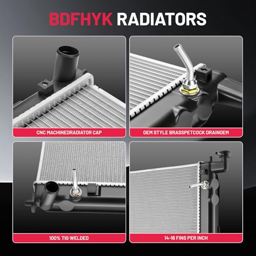 Image of BDFHYK 2776 Aluminum Radiator for Scion tC 2005-2010, CU2776, 16mm Core, Direct Fit Replacement