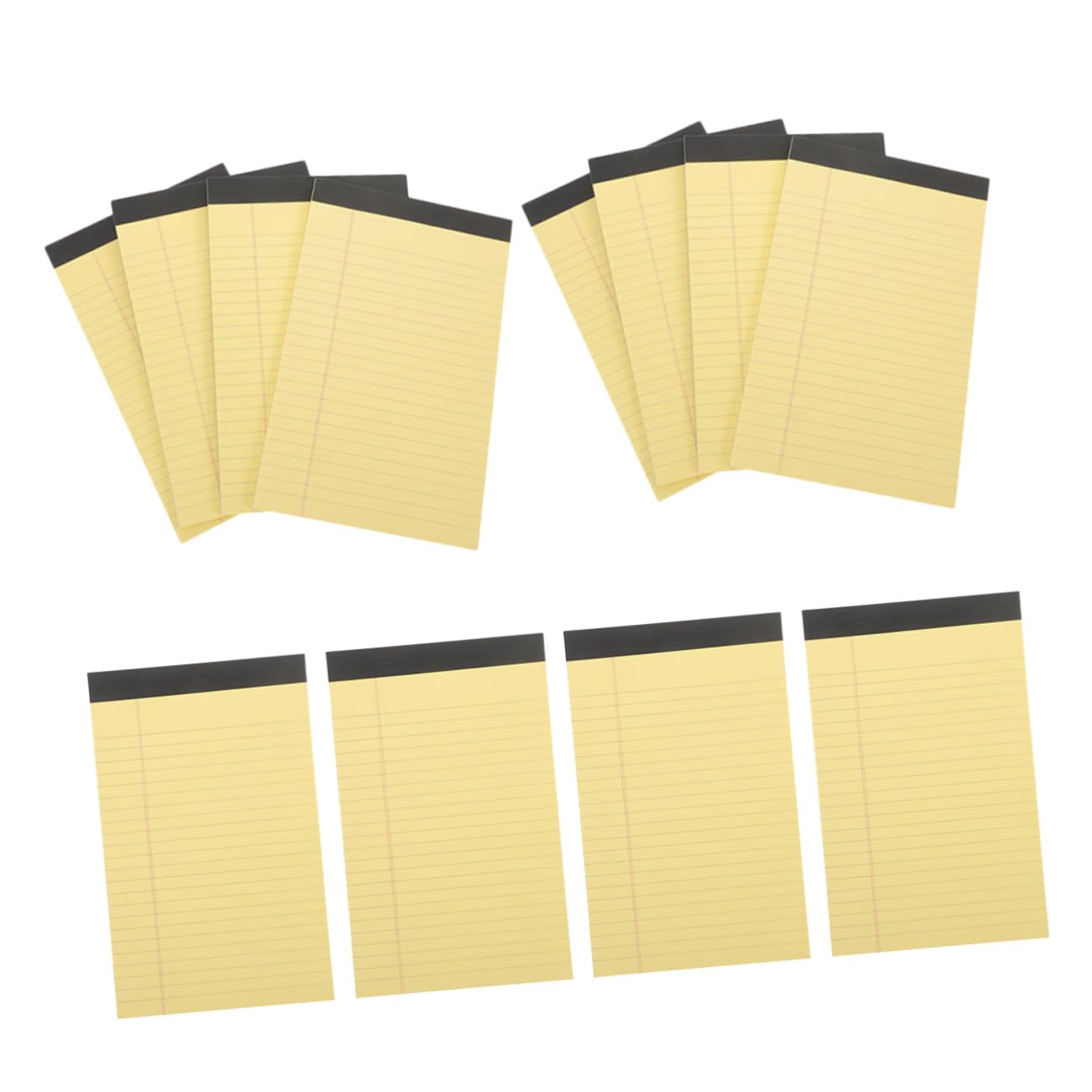 Gelber Notizblock, 12 Pads, 50 Blatt Je Pad, Papier, Liniert | Abreißseiten, Tragbar und Vielseitig Nutzbar, für Schule und Geschäft, 12 Stück-pack