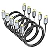 Cable DisplayPort a HDMI de 6 pies, paquete de 5 unidades, 4K @60Hz/2K @120/1080P a 240 DP a HDMI, puerto de pantalla unidireccional a cable HDMI para Dell, monitor, proyector, escritorio, AMD, Lenovo