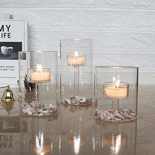 Ylsmile FLOATING CANDLES FOR CENTERPIECES Cylinder Hurricane Glass Candle Holder For Table Centerpieces, Clear Votive Candle Holders For Wedding Parties, Decorative Candleholders For Home Dining Room Decorations thumb #7