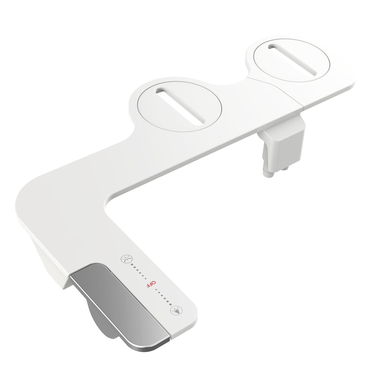 Bidet-Aufsatz für Toilette – nicht elektrischer Kaltwasser-Bidet-Toilettenaufsatz, einstellbarer Wasserdruck, Doppeldüsen, Frontspülung, Rückspülung, Bidet mit Messingeinlass (Mit 2m Schlauch)