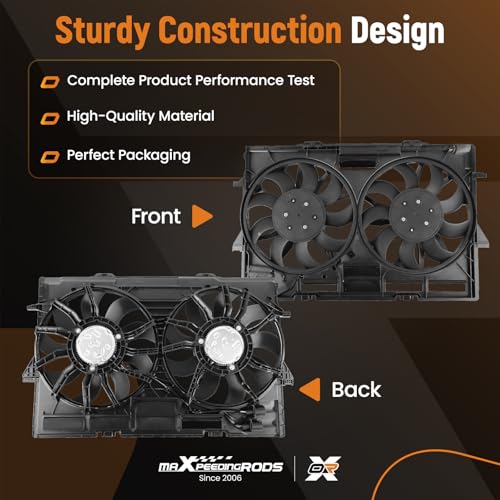 Image of maXpeedingrods Engine Radiator Cooling Fan Assembly for Audi A6 2012-2017, for Audi A7 2012-2017, for Audi Q5 2013-2017, 95B121003A 4H0959455A 4H0959455N