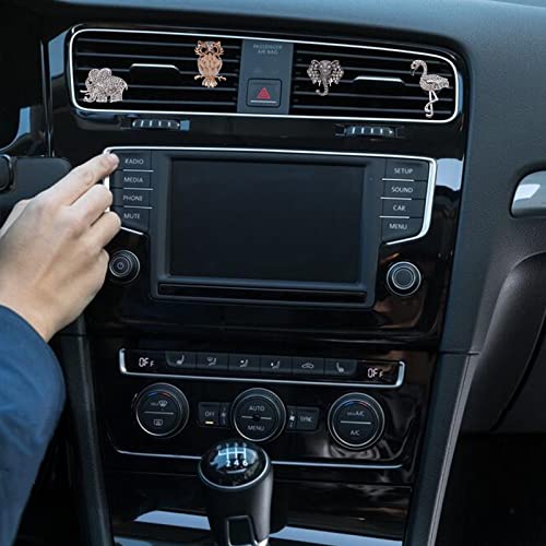 Image of WEBEEDY 4pcs Car Vent Clips, Silver Elephant Golden Openwork Owl Silver Flamingo Grey Crystal Elephant Car Air Fresheners Outlet Decoration, Bling Cars Accessories for Women