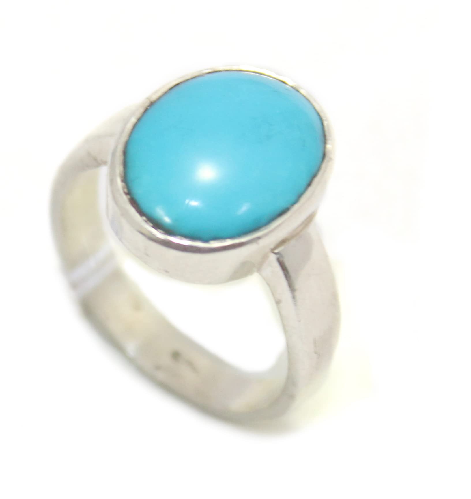 Rajasthan GemsUnisex Sterling silver 925 blue turquoise Stone Ring Size 22 A 93